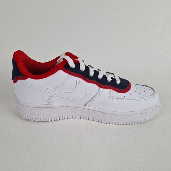 NIKE AIR FORCE 1 LV8 1 DBL White Sneakers Boys Shoes - Picture 2 of 11